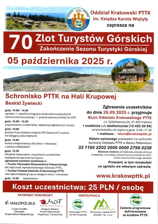 70 Zlot Turystów Górskich - Zakończenie Sezonu Turystyki Górskiej - Hala Krupowa